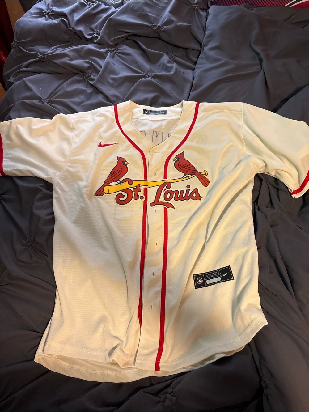 Nike Cream and Red St. Louis Cardinals Baseball Jersey